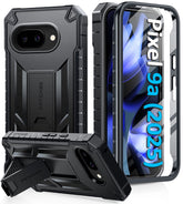 FNTCASE For Google Pixel 9A 2025 6.3 inch Phone Case: Military Grade Shockproof with Built-in Screen Protector and Kickstand